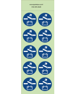 Autocollants photoluminescents Coupe circuit obligatoire  -M405  norme iso 7010 – par Lot de 10
