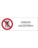 Signalétique interdiction Escalade interdite - format rectangle