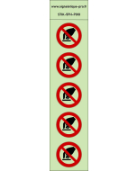 Autocollants photoluminescents Interdiction de toucher 5Ph