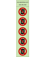 Autocollants photoluminescentsNe pas utiliser cet ascenseur pour des personnes 5Ph