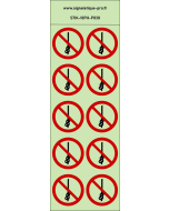 Autocollants photoluminescents Ne pas faire de nœuds avec la corde 10Ph