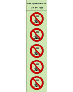 Autocollants photoluminescents Ne pas utiliser pour rectification humide 5Ph