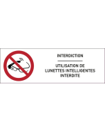 Signalétique Utilisation de lunettes intelligentes interdite