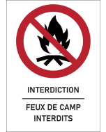 Panneau Feux de camp interdits