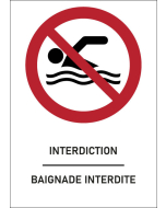 Panneau Baignade interdite