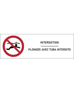 Signalétique  Plongée avec tuba interdite 