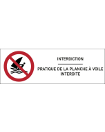 Signalétique  Pratique de la voile interdite