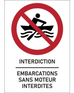 Panneau Embarcations sans moteur interdites