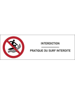 Signalétique Pratique du surf interdite