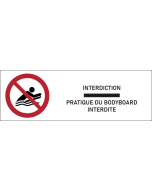 Signalétique pratique du bodyboard interdite - format rectangle