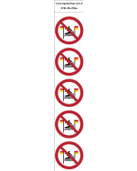 Autocollants  Pratique du surf interdite entre les drapeaux rouges et jaunes - P064 norme iso 7010 – par Lot de 5