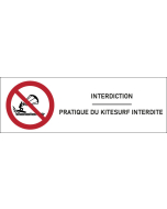 Signalétique Pratique du kitesurf interdite