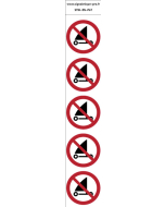 Autocollants  Pratique du char à voile interdite - P067 norme iso 7010 – par Lot de 5