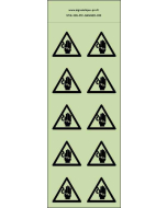 Panneau Autocollants photoluminescents Danger électrocution des mains –  10Ph