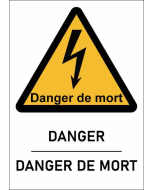 Panneau Danger de mort format A