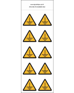 Panneau Autocollants Danger mis à la terre – 10N