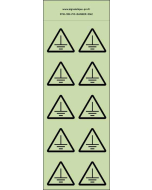 Panneau Autocollants photoluminescents Danger mis à la terre – 10Ph