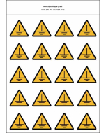 Panneau Autocollants Danger mis à la terre – 20N