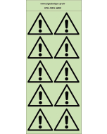 Autocollants photoluminescents Danger général 10Ph