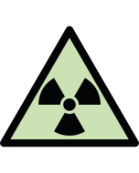  Panneau de danger matières radioactives ou radiations ionisantes photoluminescent