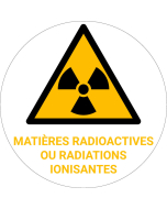 Panneau pictogramme Matières radioactives ou radiations ionisantes