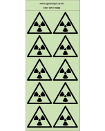 Autocollants photoluminescents Matières radioactives ou radiations ionisantes 10Ph