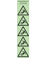 Autocollants photoluminescents  Chute avec dénivellation 5Ph
