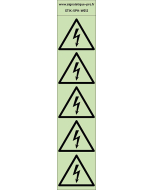 Autocollants photoluminescents Électricité 5Ph