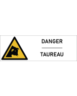 Signalétique danger taureau