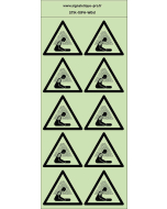 Autocollants photoluminescents Atmosphère asphyxiante  10Ph