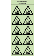 Autocollants photoluminescents Rampe de mise à l'eau 10Ph