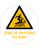 Panneau pictogramme Zone de pratique du surf