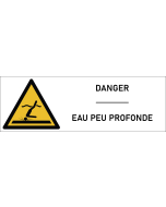 Signalétique danger eau peu profonde