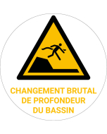 Panneau pictogramme Changement brutal de profondeur du bassin