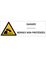 Signalétique danger berges non protégées - format rectangle