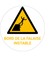 Panneau pictogramme Bord de la falaise instable