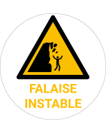 Panneau pictogramme Falaise instable