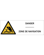 Signalétique danger zone de navigation