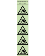 Autocollants photoluminescents Zone de navigation 5Ph