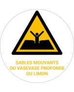 Panneau pictogramme Sables mouvants ou vase profonde ou limon