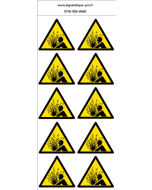 Autocollants  Attention projection brûlante sur le visage - W401 norme iso 7010 – par Lot de 10