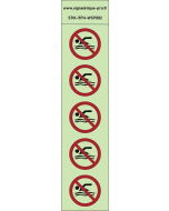 Autocollants photoluminescents Ne pas nager 5Ph