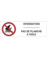 Signalétique interdiction de planche à voile 