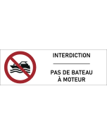 Signalétique interdiction de bateau à moteur