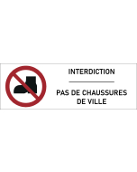 Signalétique interdiction de chaussures de ville