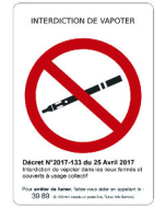 Affichage obligatoire interdiction de vapoter au travail - version autocollant