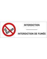 Panneau Interdiction de fumée - format rectangle