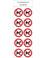 Panneau 'interdit aux chiens' p021 autocollant a4 - RETIF