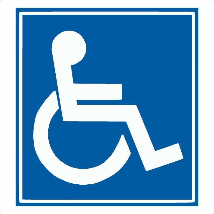 Plaque de porte carrée WC Handicapés