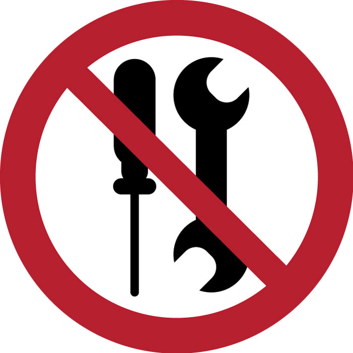 Pictogramme Maintenance par l’utilisateur interdite